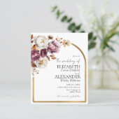 Papier Budget Bourgogne Floral | Faire-part de mariage ph (Debout devant)