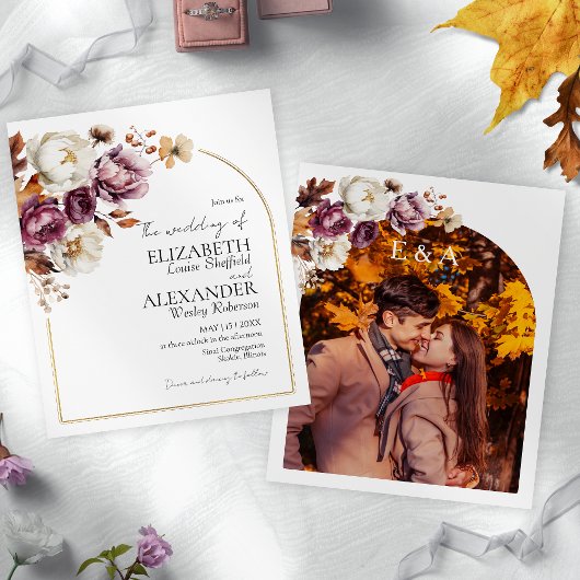 Papier Budget Bourgogne Floral | Faire-part de mariage ph