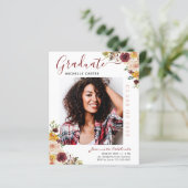 Papier Budget Bourgogne Floral Graduation Faire-part (Debout devant)