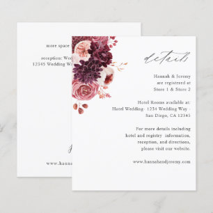 Papier Budget Bourgogne & Floral Rose 8A Détails Bohème