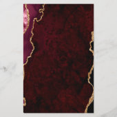 Papier Budget Bourgogne Gold Agate Script Mariage Invitat (Dos)