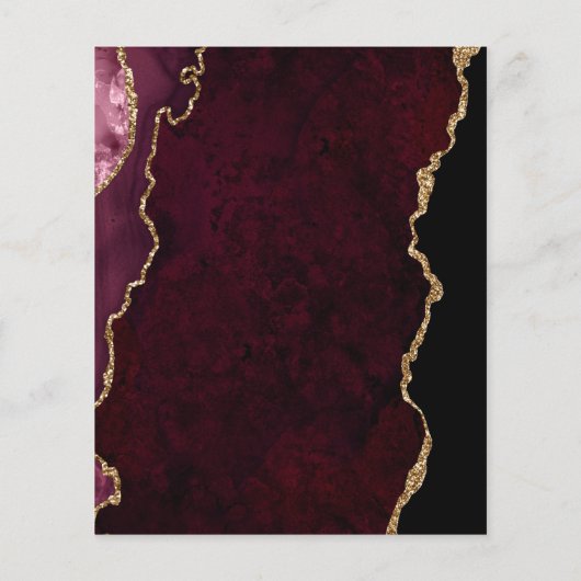Papier Budget Bourgogne Gold Agate Script Mariage Invitat (Dos)