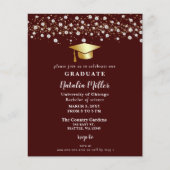 Papier Budget Bourgogne Gold Casquette Invitation de grad (Devant)