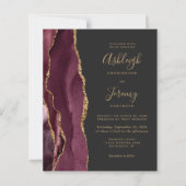 Papier Budget Bourgogne Gold Dark QR Code Mariage Invitat (Devant)