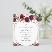 Papier Budget Bourgogne Gold Faire-part de mariage géomét (Debout devant)