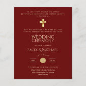 Papier Budget Bourgogne Gold Mariage catholique Invitatio (Devant)