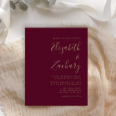 Papier Budget Bourgogne Gold QR Code Mariage Invitation