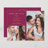 Papier Budget Bourgogne Golden 2 Photos minimalistes (Devant / Derrière)