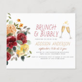 Papier Budget Bourgogne & Jaune Floral Brunch & Bubbly (Devant)