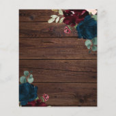 Papier Budget Bourgogne & Marine Baby shower de bois Invi (Dos)