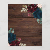 Papier Budget Bourgogne & Marine Blue Flowers Mariage en (Dos)