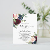 Papier Budget Bourgogne & Marine Dedication Invitation (Debout devant)