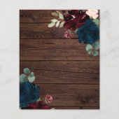 Papier Budget Bourgogne & Marine Nuptiale Douche Invitati (Dos)