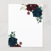 Papier Budget Bourgogne & Marine Nuptiale Douche Invitati (Dos)