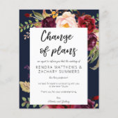 Papier Budget Bourgogne Marsala Floral NVY Changement de (Devant)