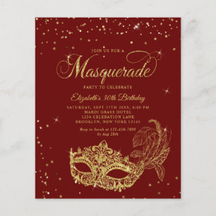 Papier BUDGET Bourgogne Or Photo Mascarade Anniversaire