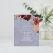 Papier Budget Bourgogne Orange Chute Mariage Floral (Debout devant)