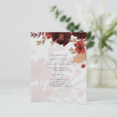 Papier Budget Bourgogne Orange Chute Mariage Floral (Debout devant)