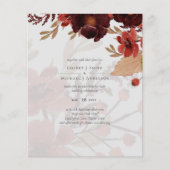 Papier Budget Bourgogne Orange Chute Mariage Floral (Devant)