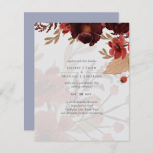Papier Budget Bourgogne Orange Chute Mariage Floral