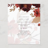 Papier Budget Bourgogne Orange Chute Mariage Floral (Devant)