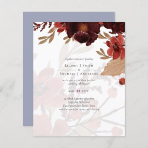 Papier Budget Bourgogne Orange Chute Mariage Floral