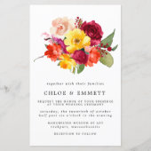 Papier Budget Bourgogne Orange Jaune Rose Mariage Inviter (Devant)