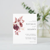 Papier Budget Bourgogne & Pink Floral 8A Mariage (Debout devant)