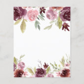 Papier Budget Bourgogne rose Faire-part de mariage floral (Dos)