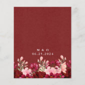 Papier Budget Bourgogne rose Faire-part de mariage floral (Dos)