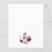 Papier Budget Bourgogne rose Fête des mariées Floral Invi (Dos)