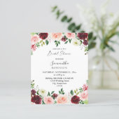 Papier Budget Bourgogne Rose Floral Mariage4 Fleurs 2 (Debout devant)