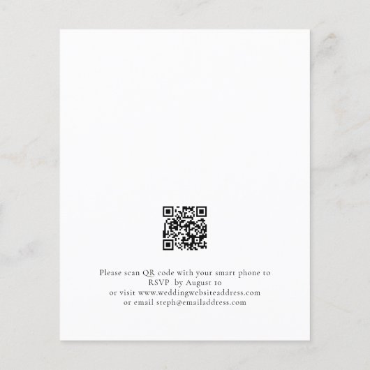 Papier Budget Bourgogne rose Floral QR Code invitation de (Dos)