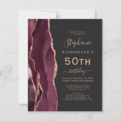Papier Budget Bourgogne Rose Gold Agate Dark 50e annivers (Devant)