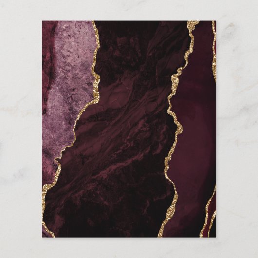 Papier Budget Bourgogne Rouge Agate Corners Mariage foncé (Dos)