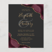 Papier Budget Bourgogne Rouge Agate Corners Mariage foncé (Devant)