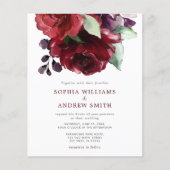 Papier Budget Bourgogne Rouge Rose Faire-part de mariage (Devant)