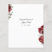 Papier Budget Bourgogne Rustique Floral Faire-part de mar (Dos)