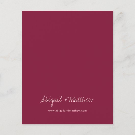 Papier Budget Bourgogne Simple Faire-part de mariage mode (Dos)