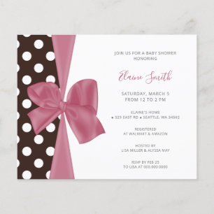 Papier Budget Bow Girl Baby Shower Invitations