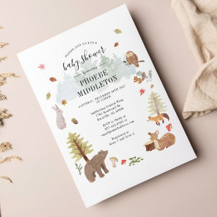 Papier Budget Boy Baby shower Bois Animaux Invitation