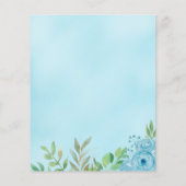 Papier Budget Boy Bear Blue Flower Baby shower Invitation (Dos)