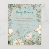 Papier Budget Boy Bear Boy Baby shower Invitation (Devant)