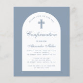 Papier Budget Boy Dusty Blue Arch confirmation Invitation (Devant)