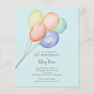 Papier Budget Boy's 1st Birthday Invitations