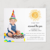 Papier Budget Boy's Photo Sun Anniversaire Fête Invitatio (Devant)