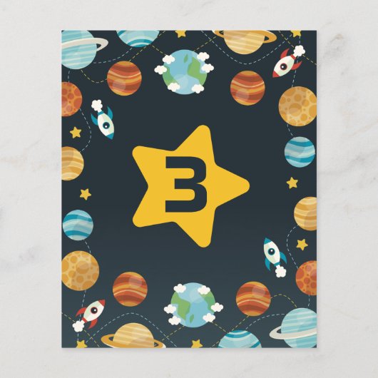 Papier Budget Boys Space Rocket Fête d'anniversaire (Dos)