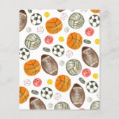 Papier Budget Boys Sports Balls All Star Anniversaire de  (Dos)