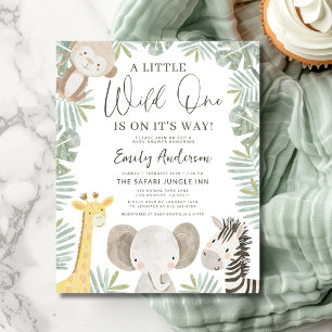 Papier Budget Boys Wild One Safari Animaux Baby shower
