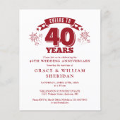 Papier Budget Bravo à Ruby Invitation du 40e anniversaire (Devant)